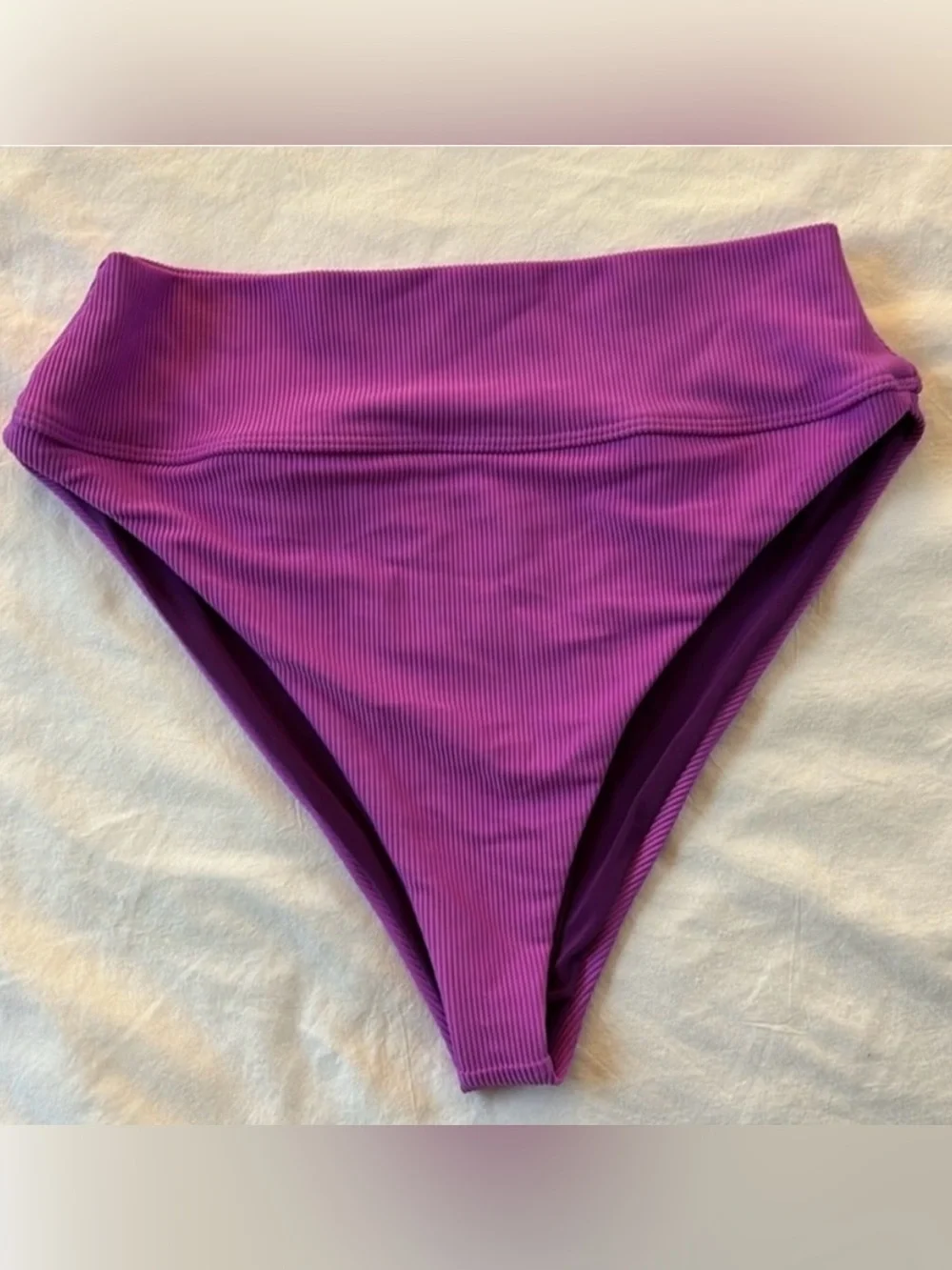 Beach Riot Scoop Neck Top & High Waist Bikini Bottom Set Size Large Purple - Picture 5 of 9